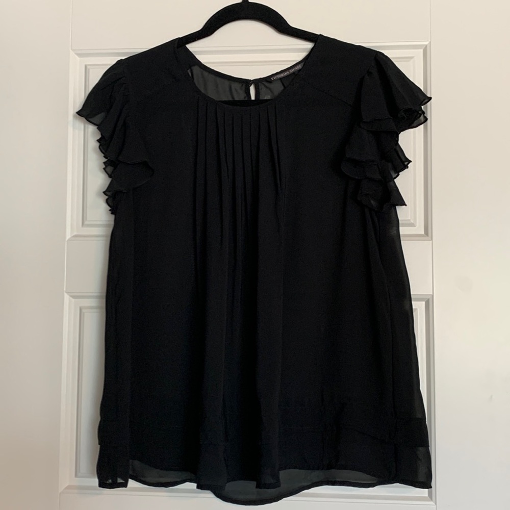 Victoria’s Secret black sheer top, size small.